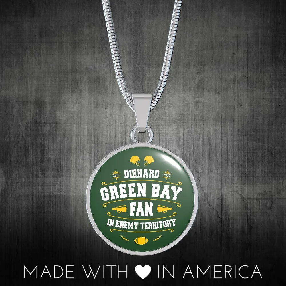 Diehard Green Bay Fan Sports Pendant Necklace