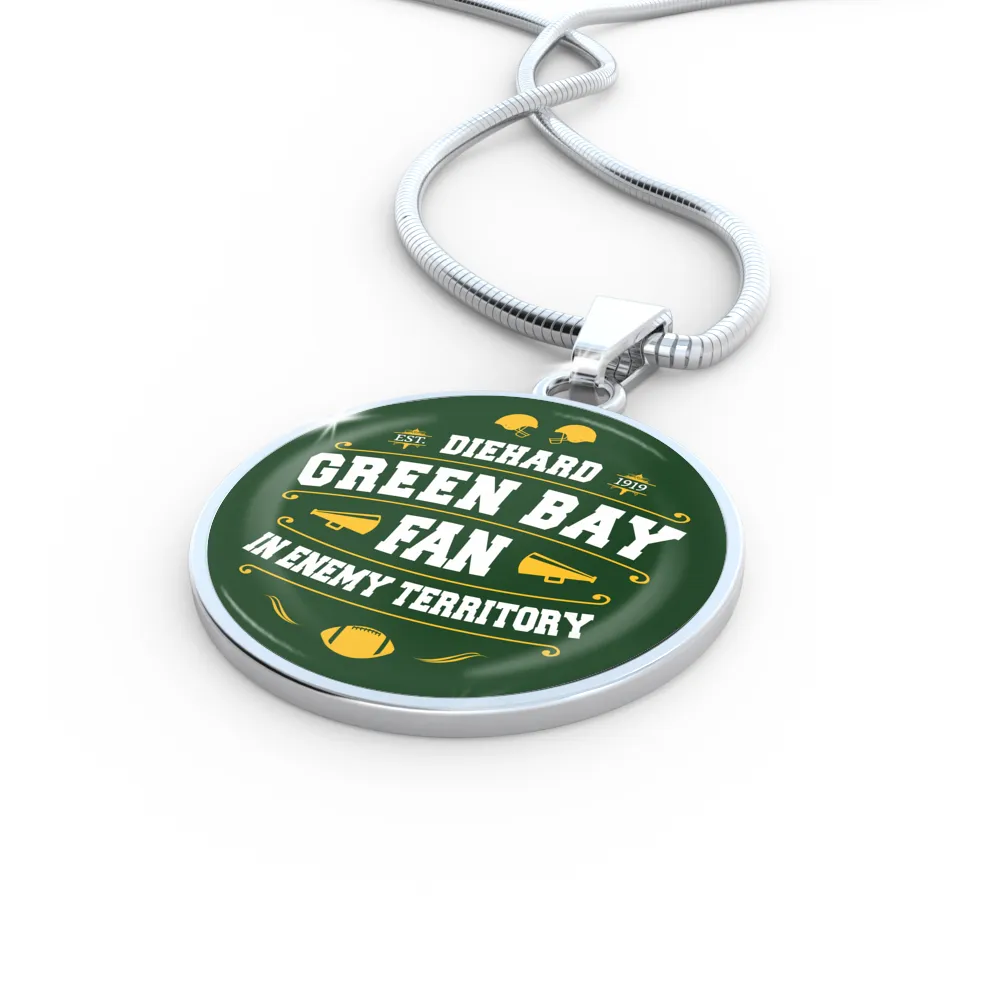 Diehard Green Bay Fan Sports Pendant Necklace