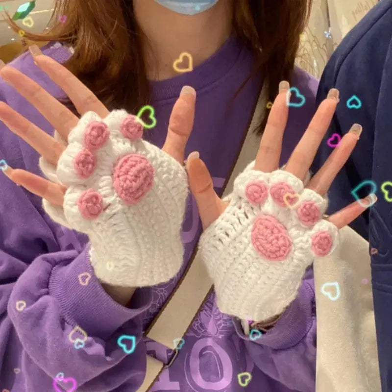 DIY Knitted Cat Paw Gloves