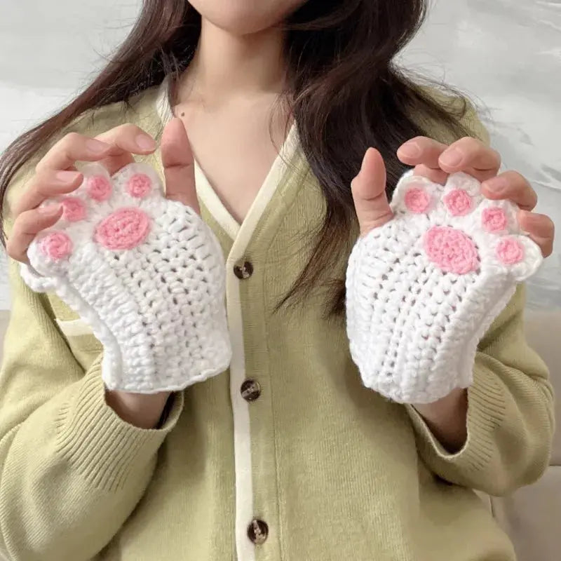 DIY Knitted Cat Paw Gloves