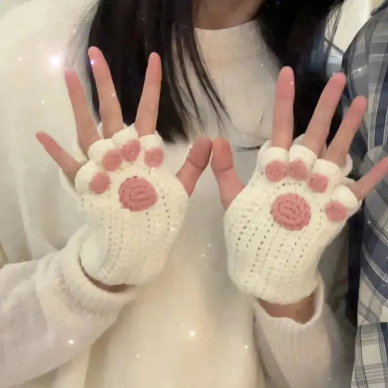 DIY Knitted Cat Paw Gloves