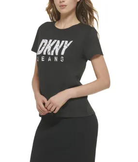 DKNY Newspaper Logo T-Shirt -Black