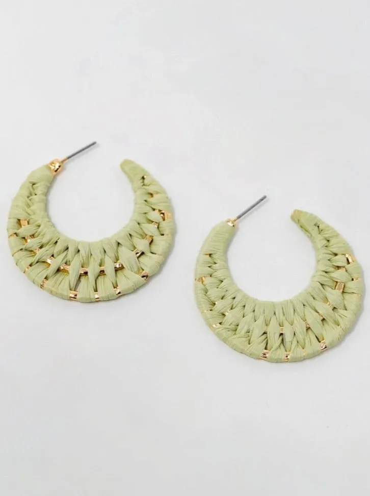 Double Trouble Raffia Hoops