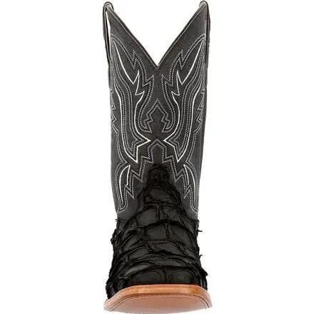 Durango® Premium Exotics™ Matte Black Pirarucu Western Boot