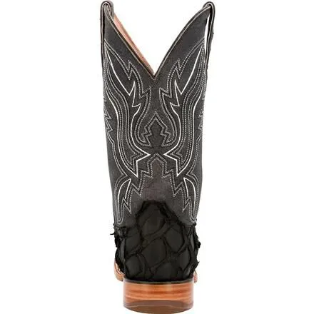 Durango® Premium Exotics™ Matte Black Pirarucu Western Boot