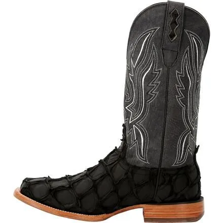 Durango® Premium Exotics™ Matte Black Pirarucu Western Boot