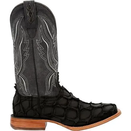 Durango® Premium Exotics™ Matte Black Pirarucu Western Boot