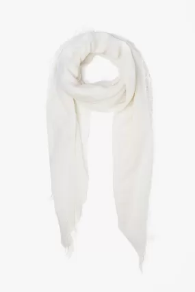 Eggshell Cashmere and Silk Scarf