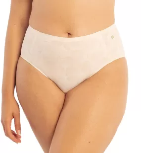 Evelyn & Bobbie High-Waisted Retro Bikini Panty (1704) - Champagne Ginkgo