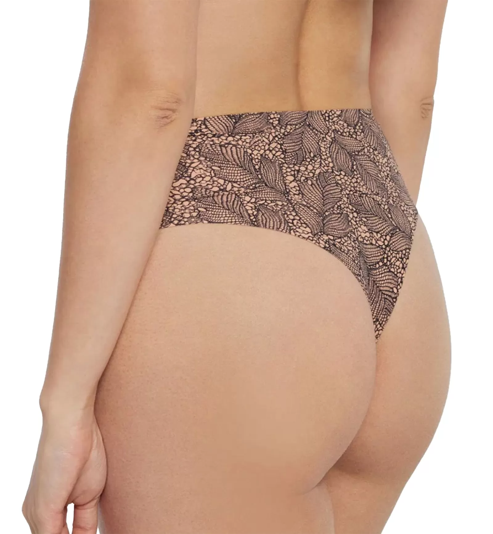 Evelyn & Bobbie High-Waisted Thong (1703) - Black Lace