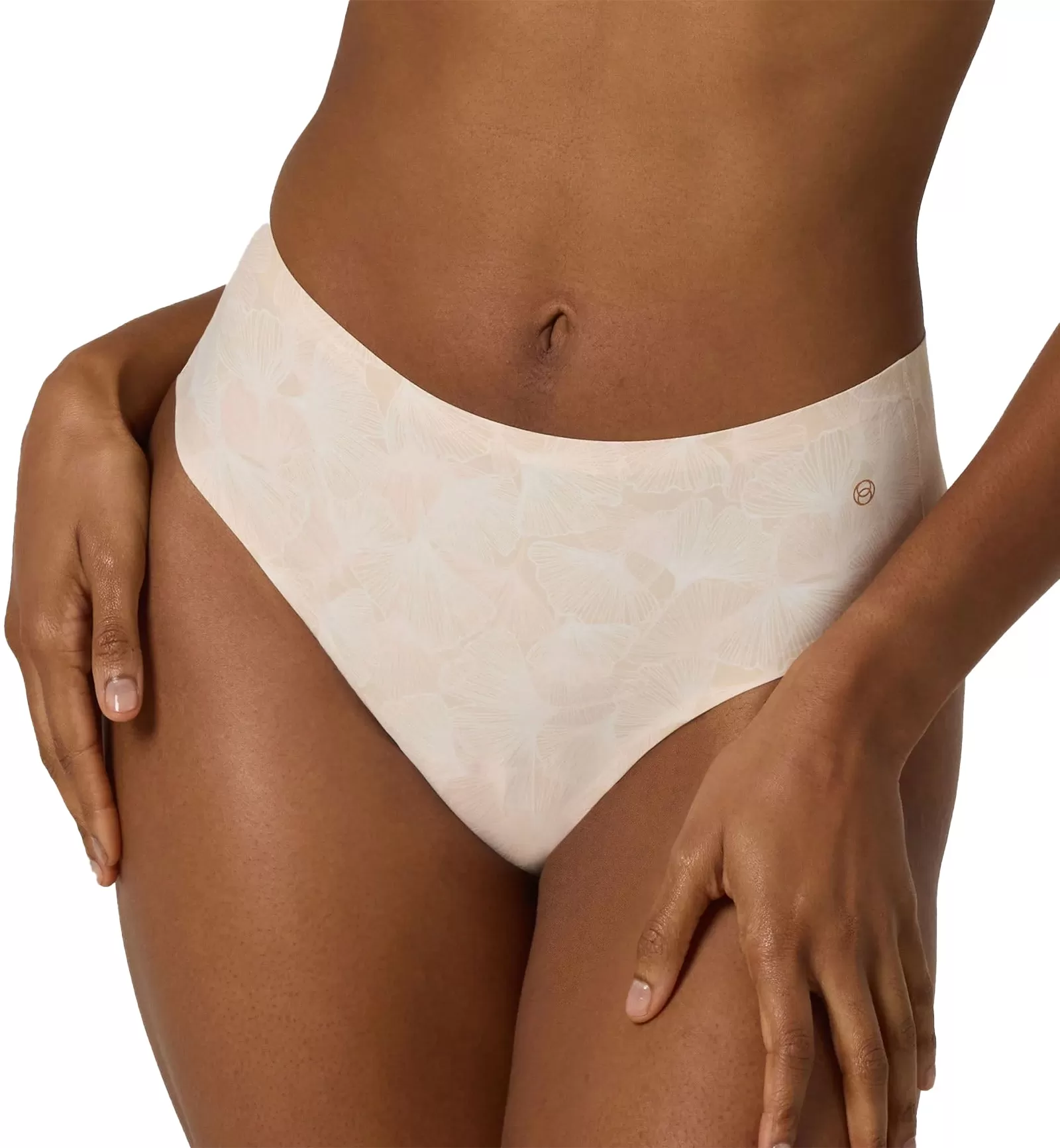 Evelyn & Bobbie High-Waisted Thong (1703) - Champagne Ginkgo