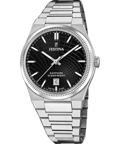 Festina Swiss Made RivÃ© Quartz (40mm) Black Dial / Watch