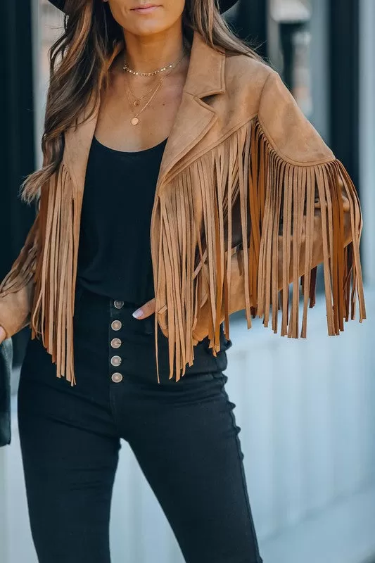 Fringed Suede Jacket - Premium