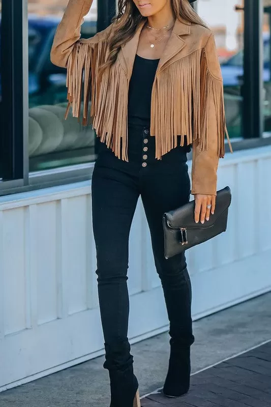 Fringed Suede Jacket - Premium