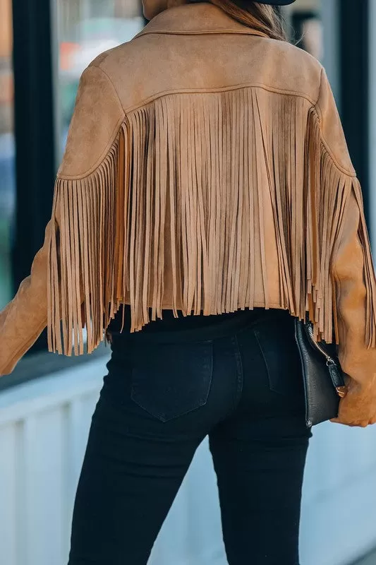 Fringed Suede Jacket - Premium