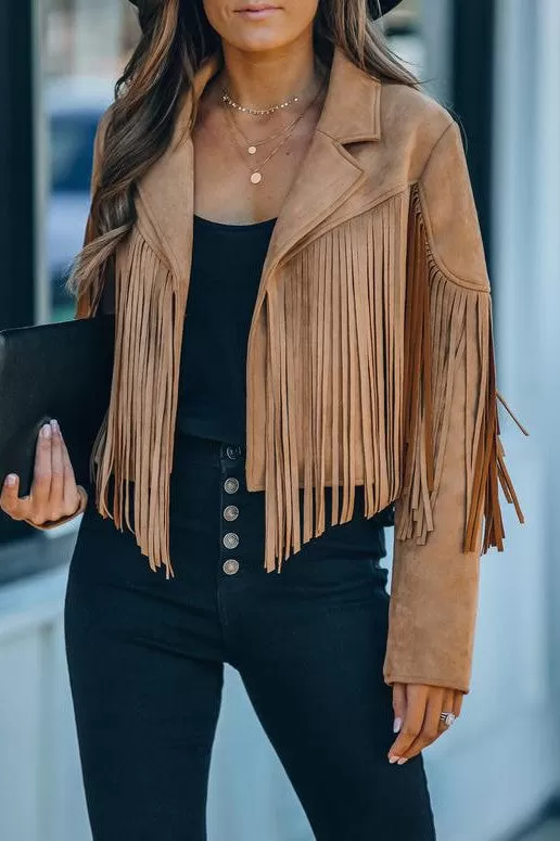 Fringed Suede Jacket - Premium