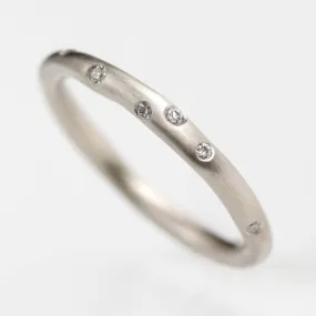 Full Eternity Round Sculpted Diamond Stacking Ring