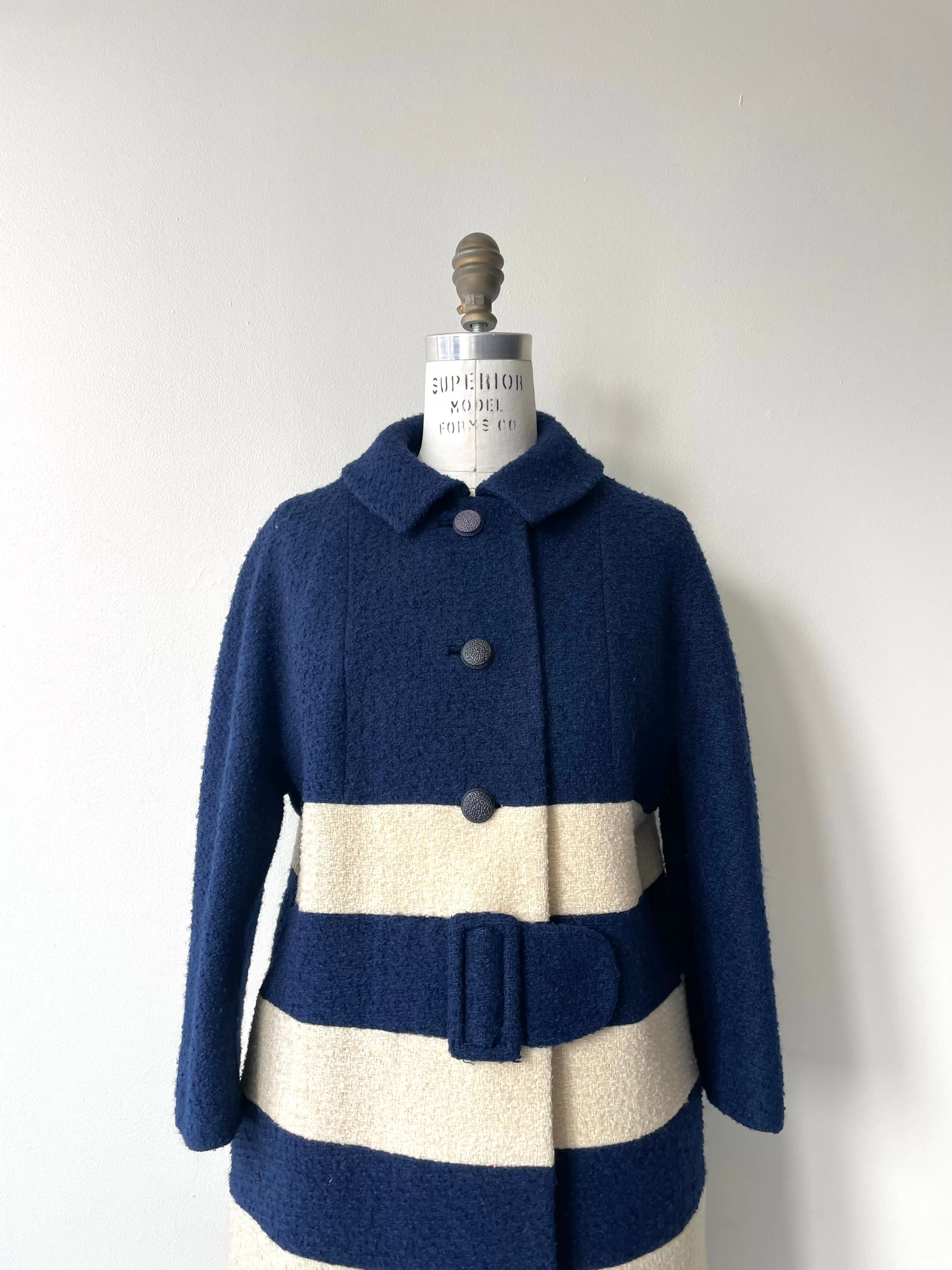 Gabby Stripe Wool Coat | 1960s