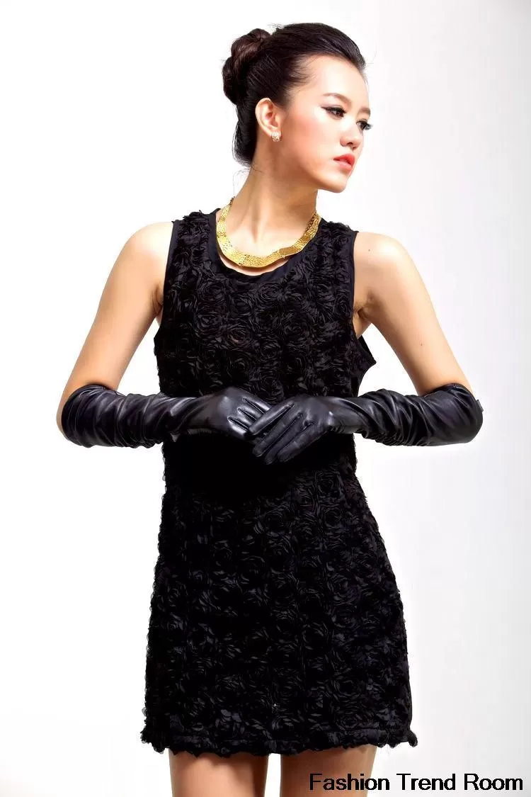 Get a Sexy and Edgy Look with Faux Long Leather Gloves for Women