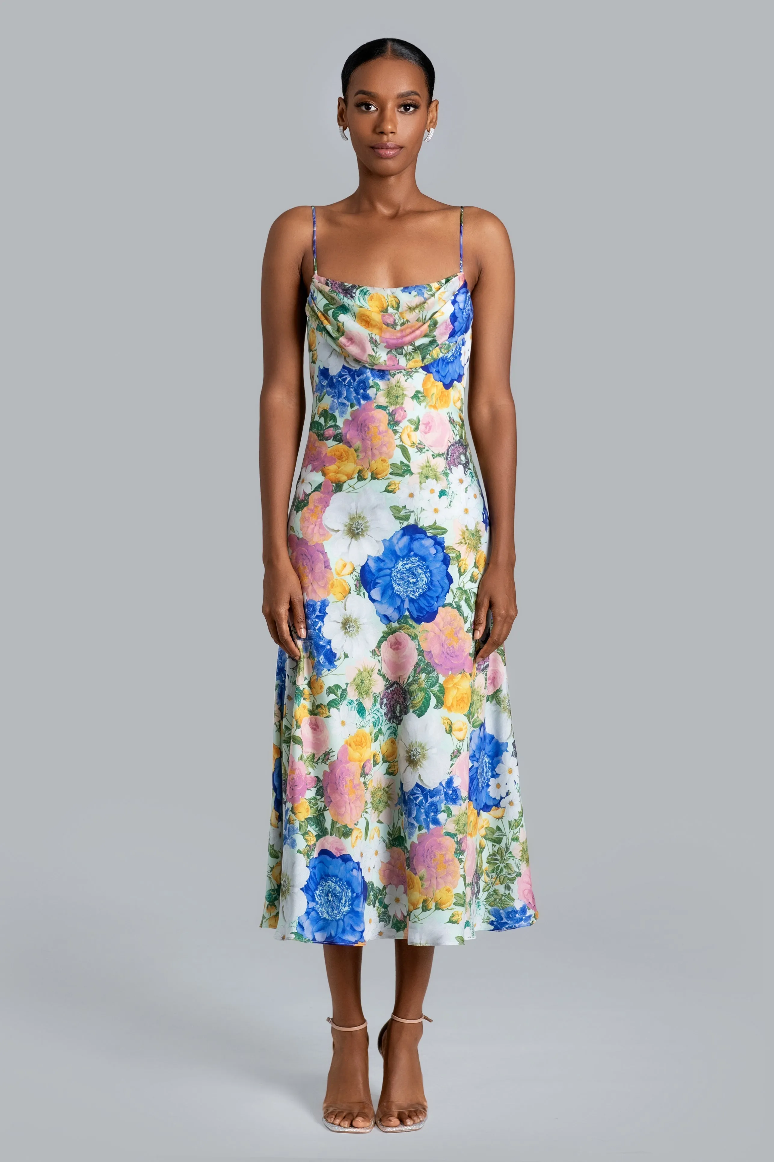 GHRAIL Mason Printed Satin Midi