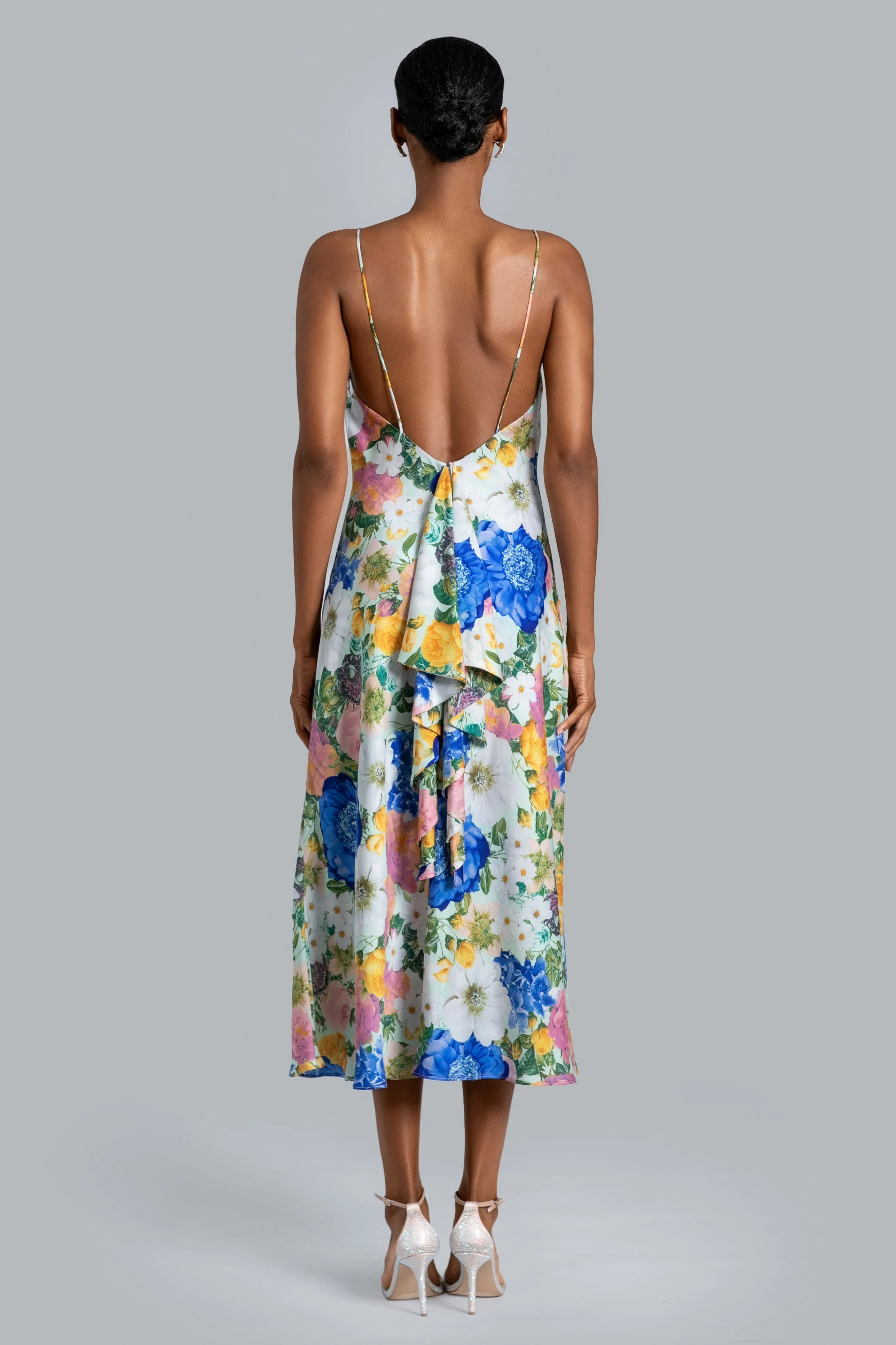 GHRAIL Mason Printed Satin Midi