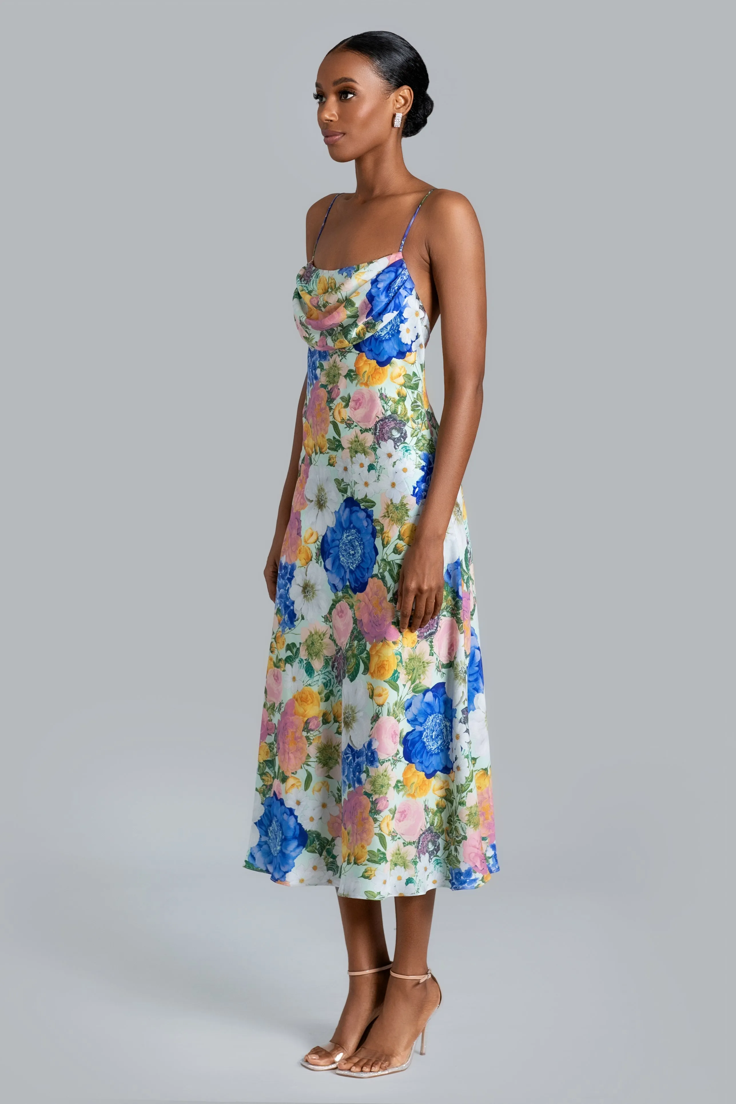 GHRAIL Mason Printed Satin Midi