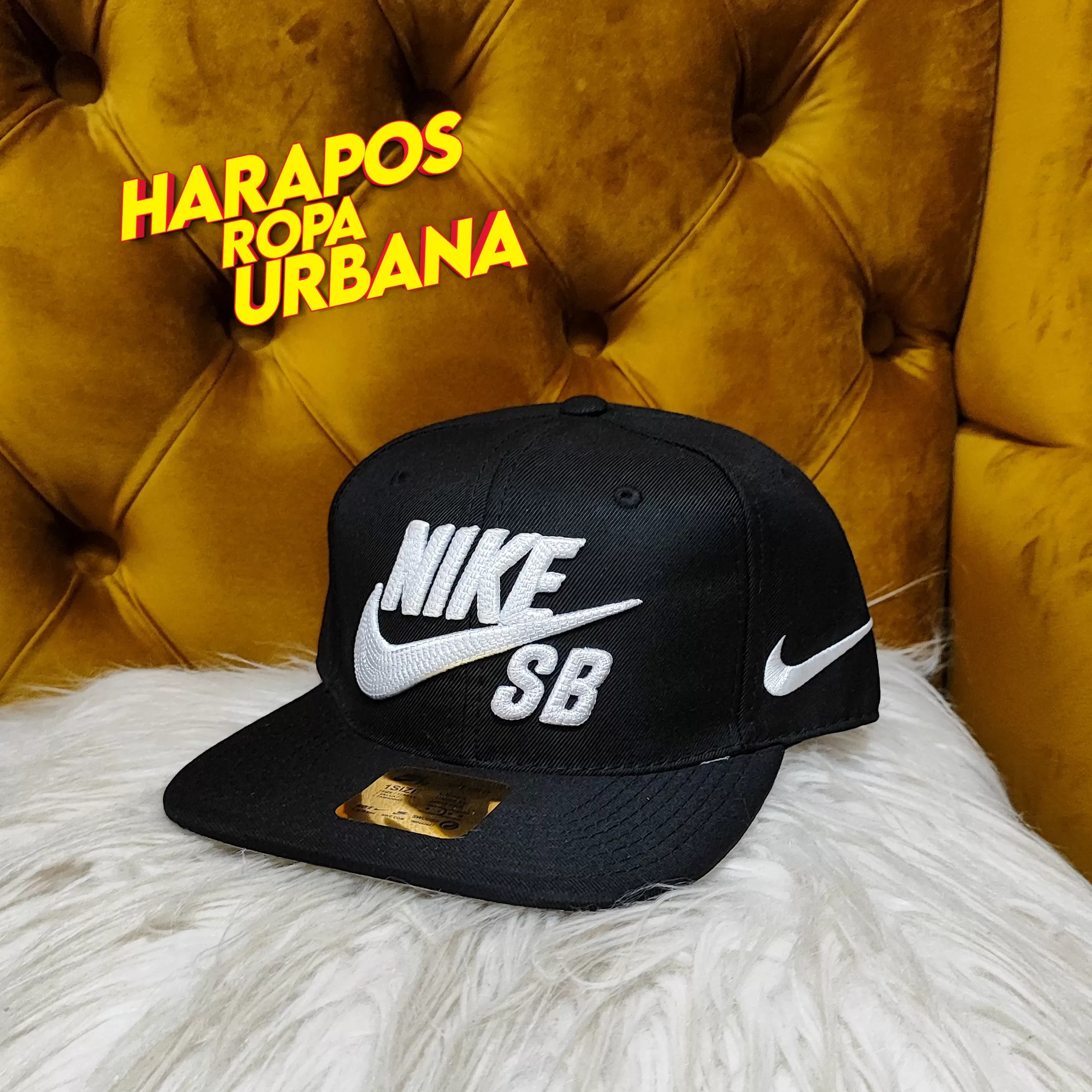 Gorra nike sb plana negra