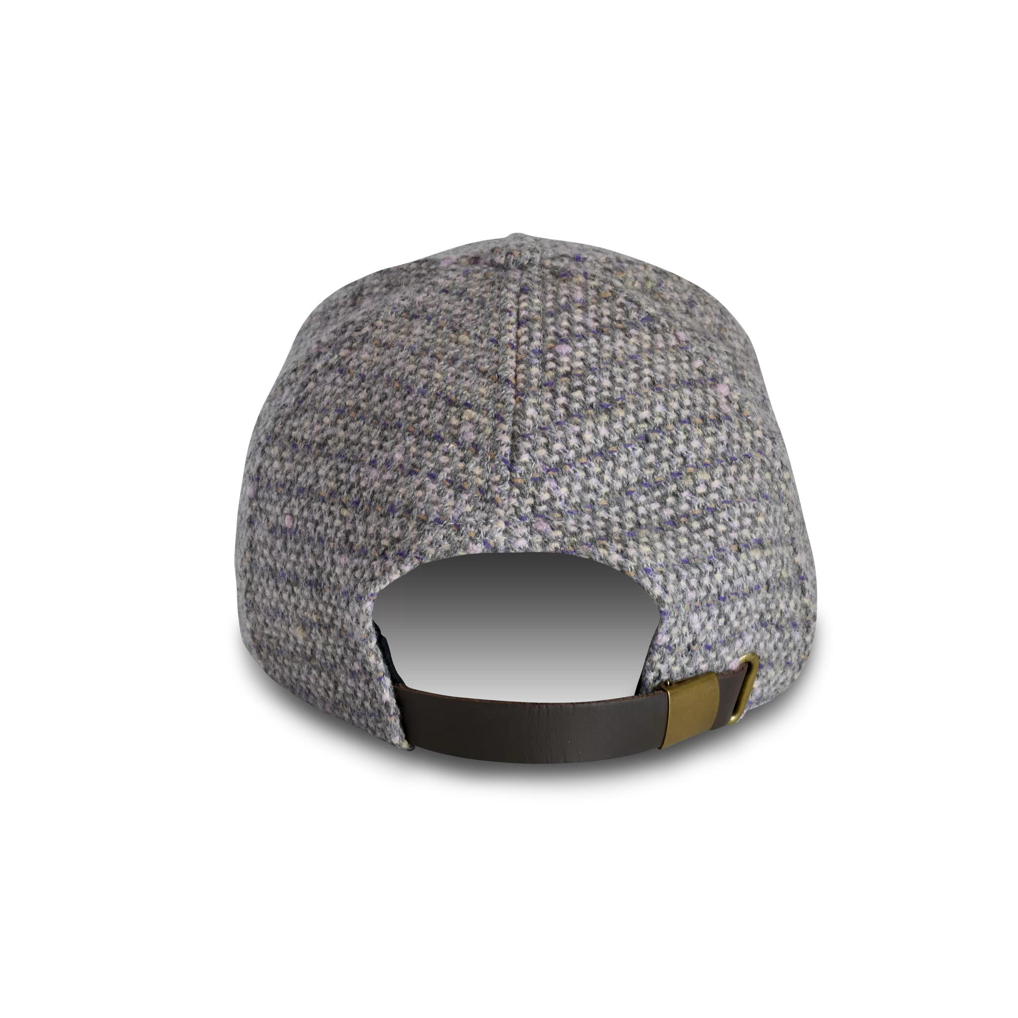 Gray and Lavender Italian Wool Tweed Baseball Cap