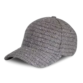 Gray and Lavender Italian Wool Tweed Baseball Cap