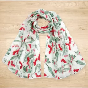 Gum Blossoms Scarf White