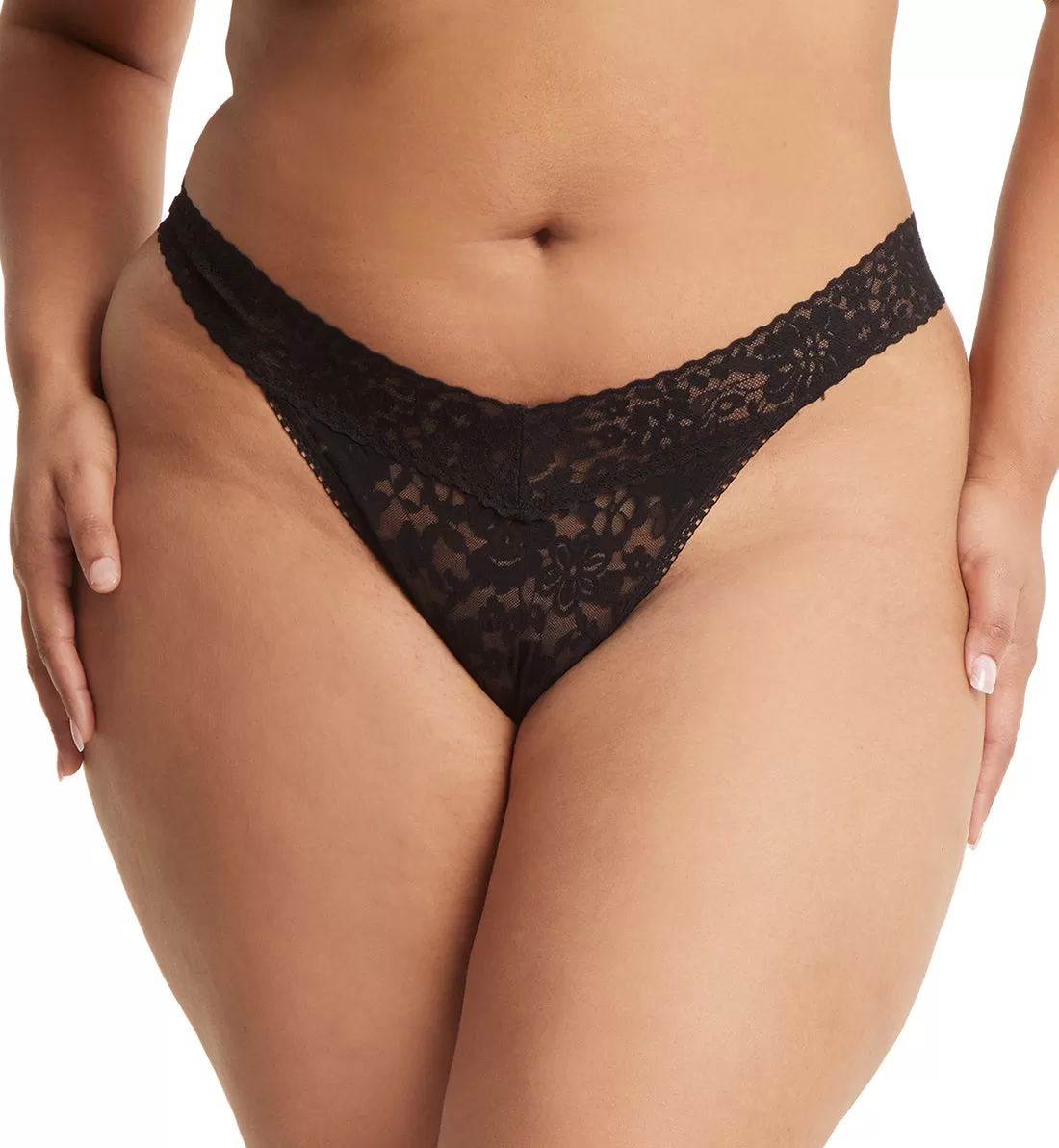 Hanky Panky Daily Lace Original Rise Thong PLUS (771101XP) - Black