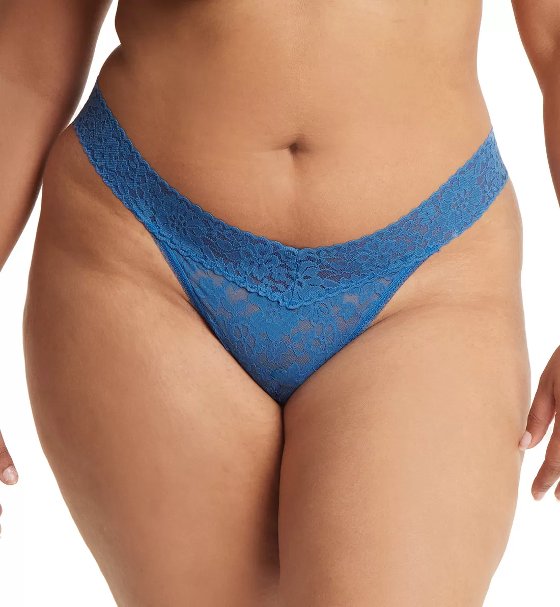 Hanky Panky Daily Lace Original Rise Thong PLUS (771101XP) - Storm Cloud Blue