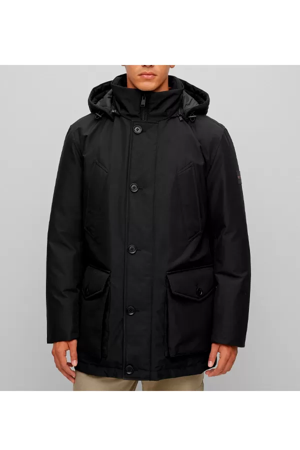 Hugo Boss Oasiass Parka Jacket Black