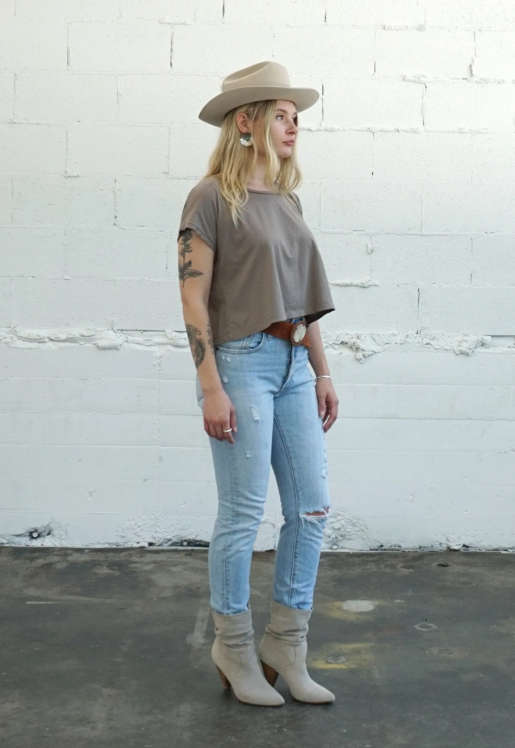 Idylwild Crop Top - Suede