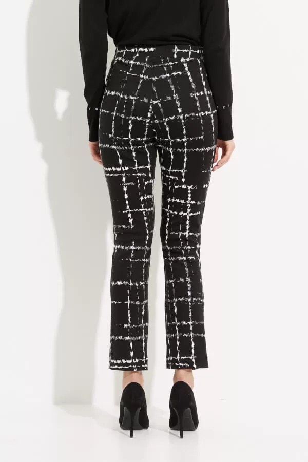 Joseph Ribkoff Black/Multi Plaid Slim-Fit Pants - 233143 (T)