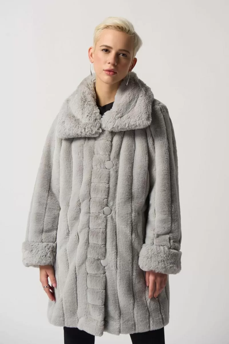 Joseph Ribkoff Faux Fur Reversible Puffer Coat - 233900 (T)