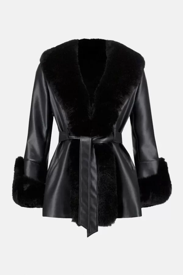 Joseph Ribkoff Leatherette Coat - 233927