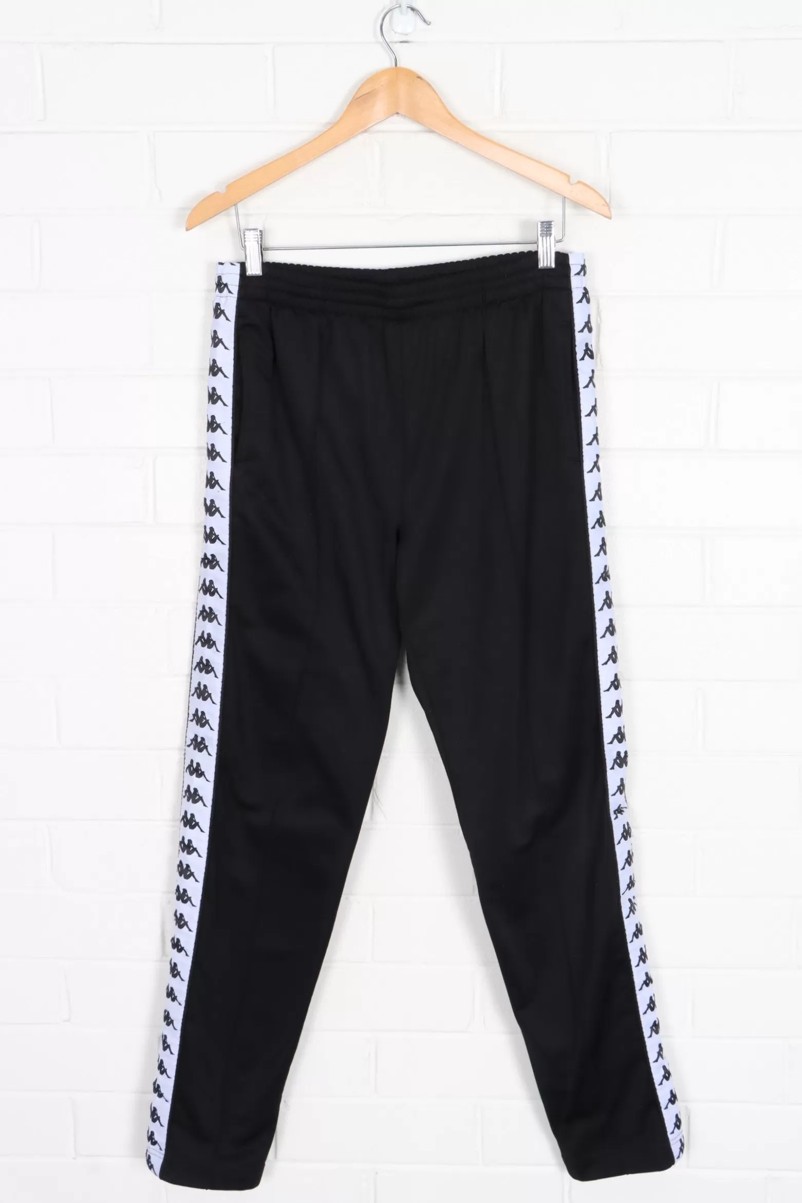 KAPPA Logo Panel Black Track Pants (S-M)