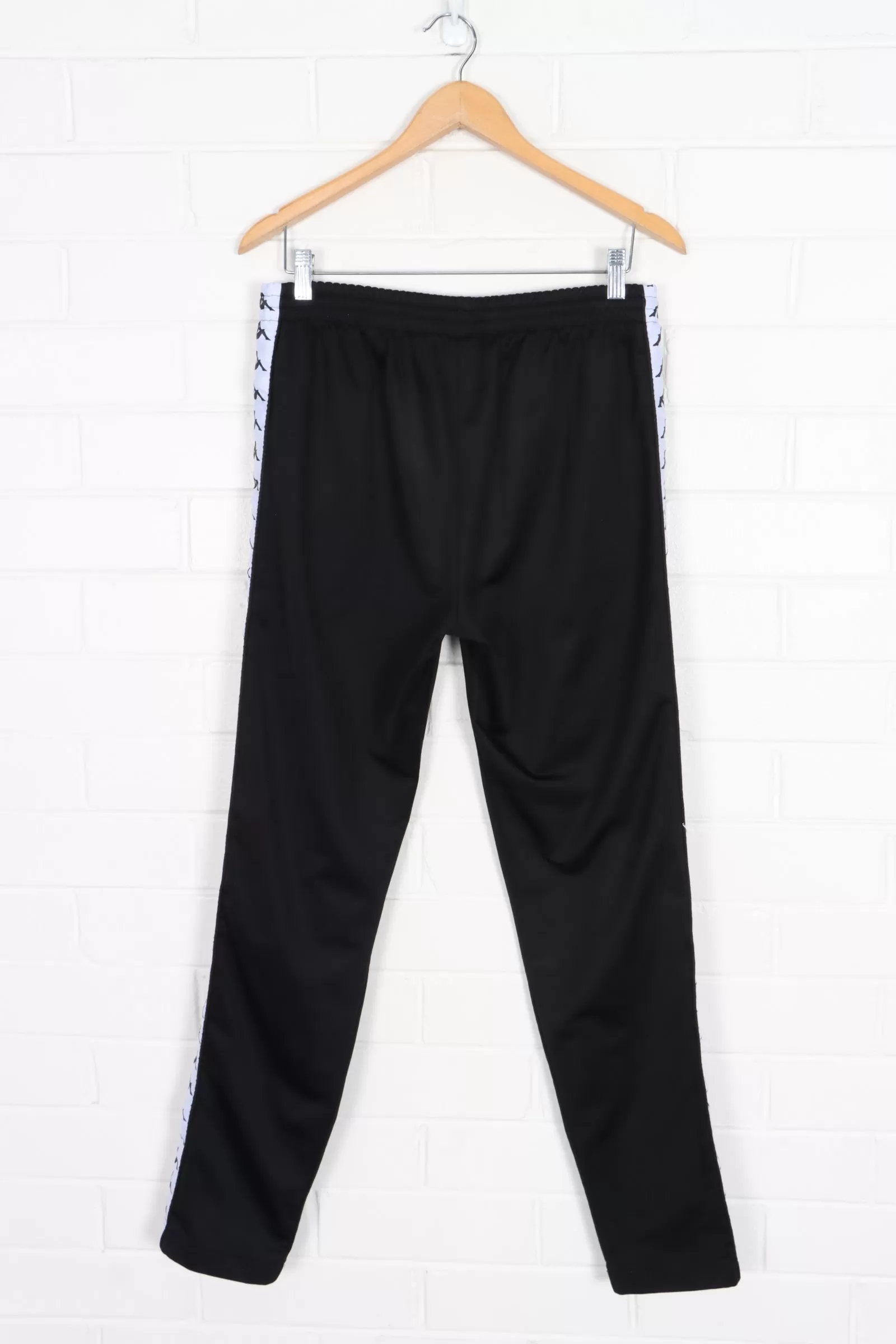 KAPPA Logo Panel Black Track Pants (S-M)