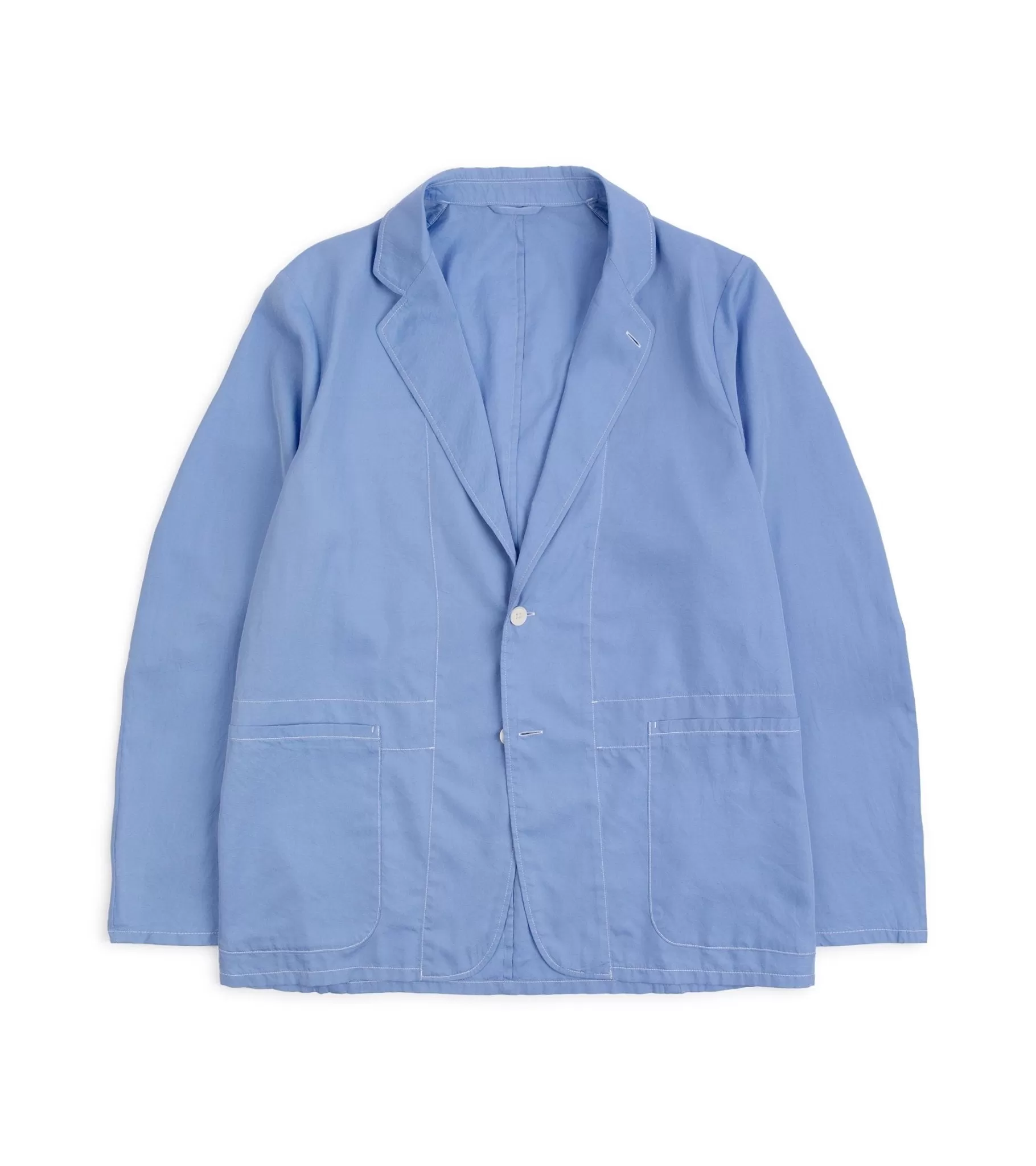 Kaptain Sunshine Cotton Silk Easy Jacket: Blue