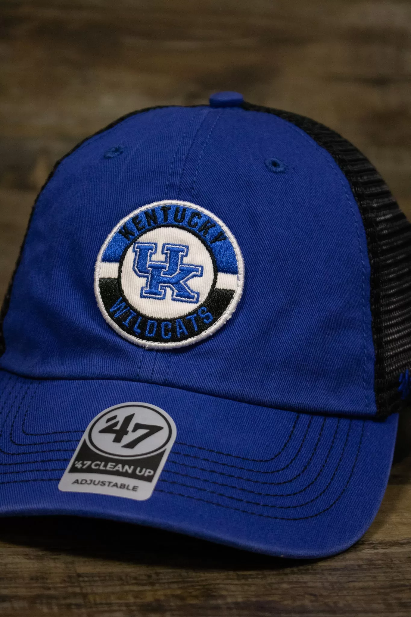 Kentucky Wildcats Royal Blue and Black Mesh Back Low Crown Relaxed Snapback Dad Hat