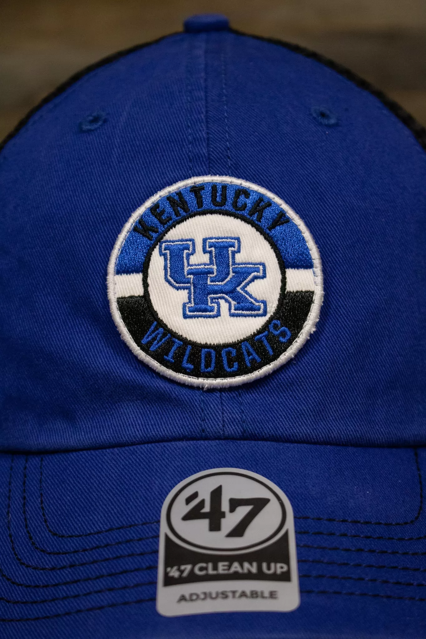 Kentucky Wildcats Royal Blue and Black Mesh Back Low Crown Relaxed Snapback Dad Hat