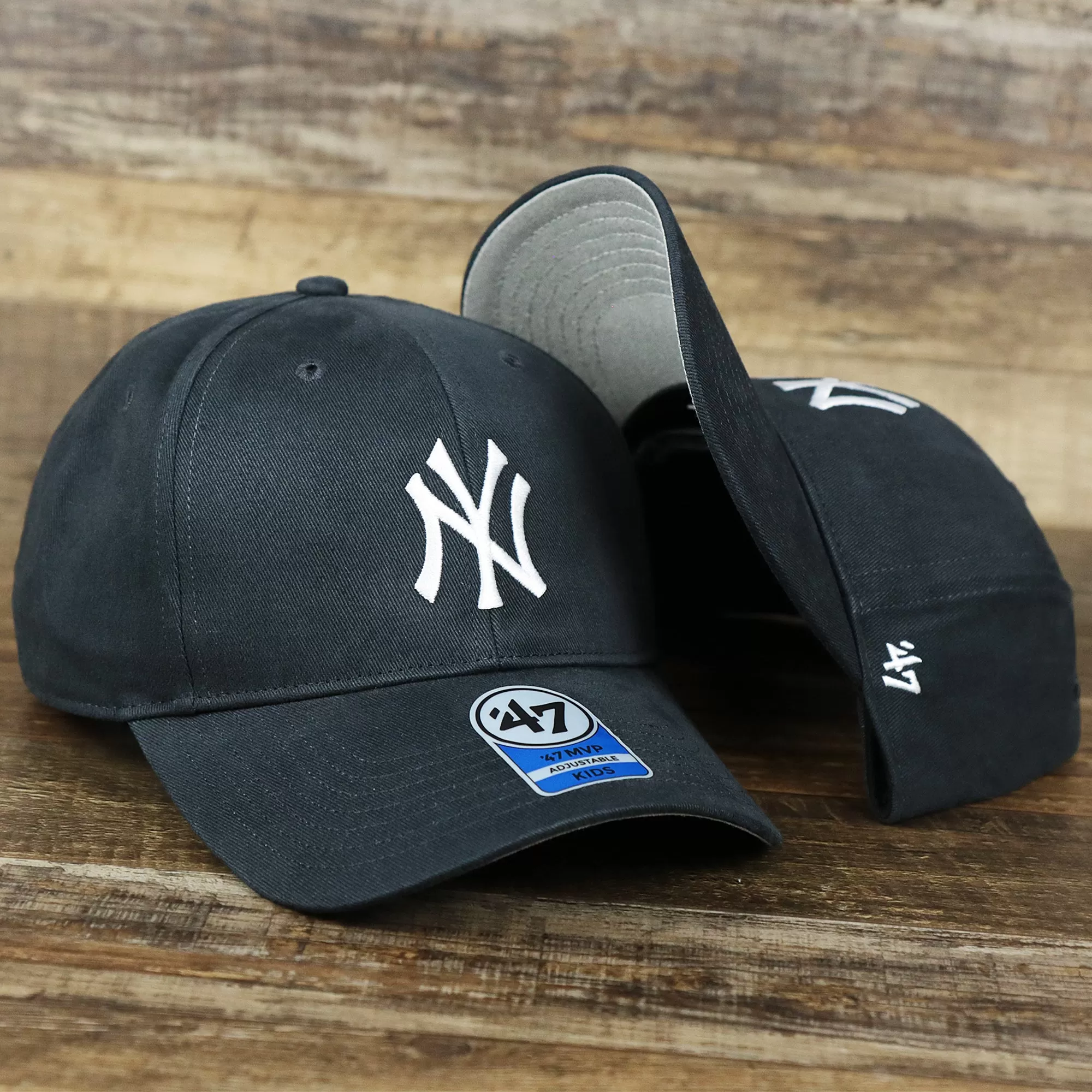 Kid’s New York Yankees Gray Bottom Dad Hat | Navy Kid’s Dad Hat