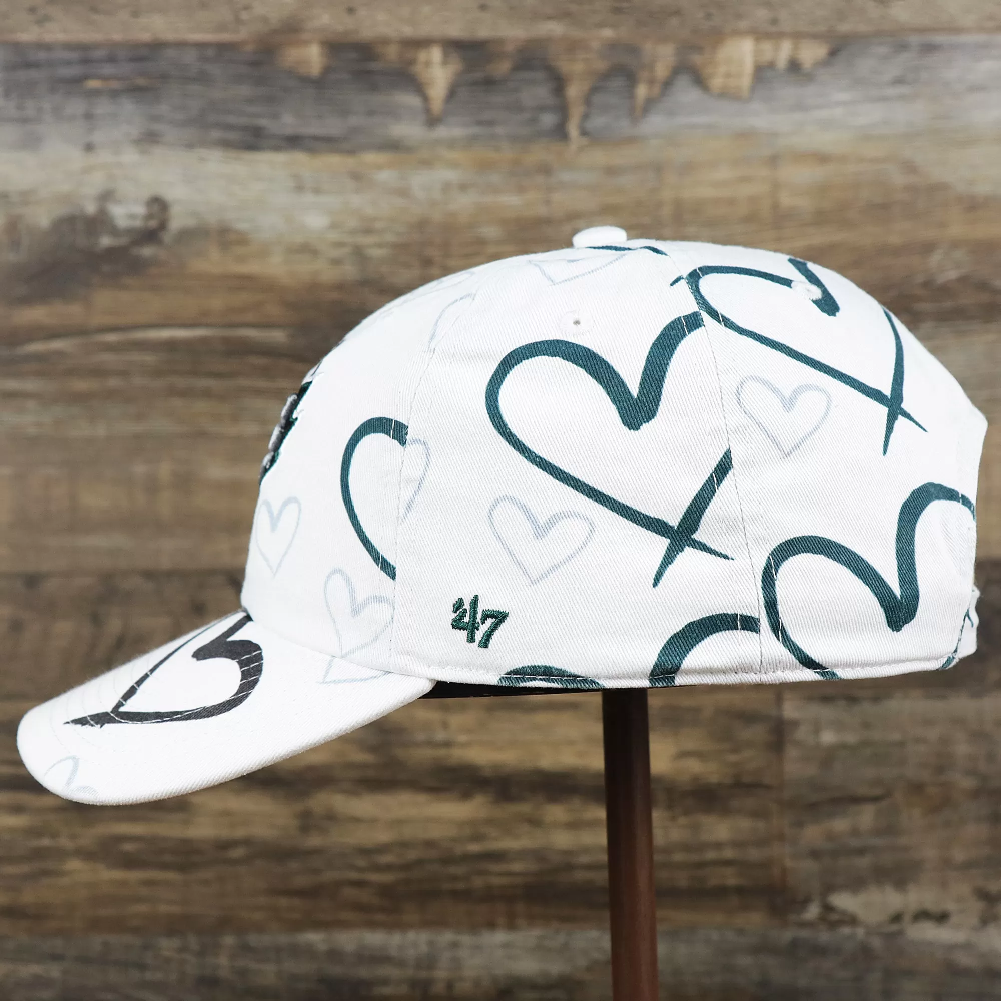 Kids Philadelphia Eagles Hearts All Over Print Dad Hat | White Kid’s Dad Hat