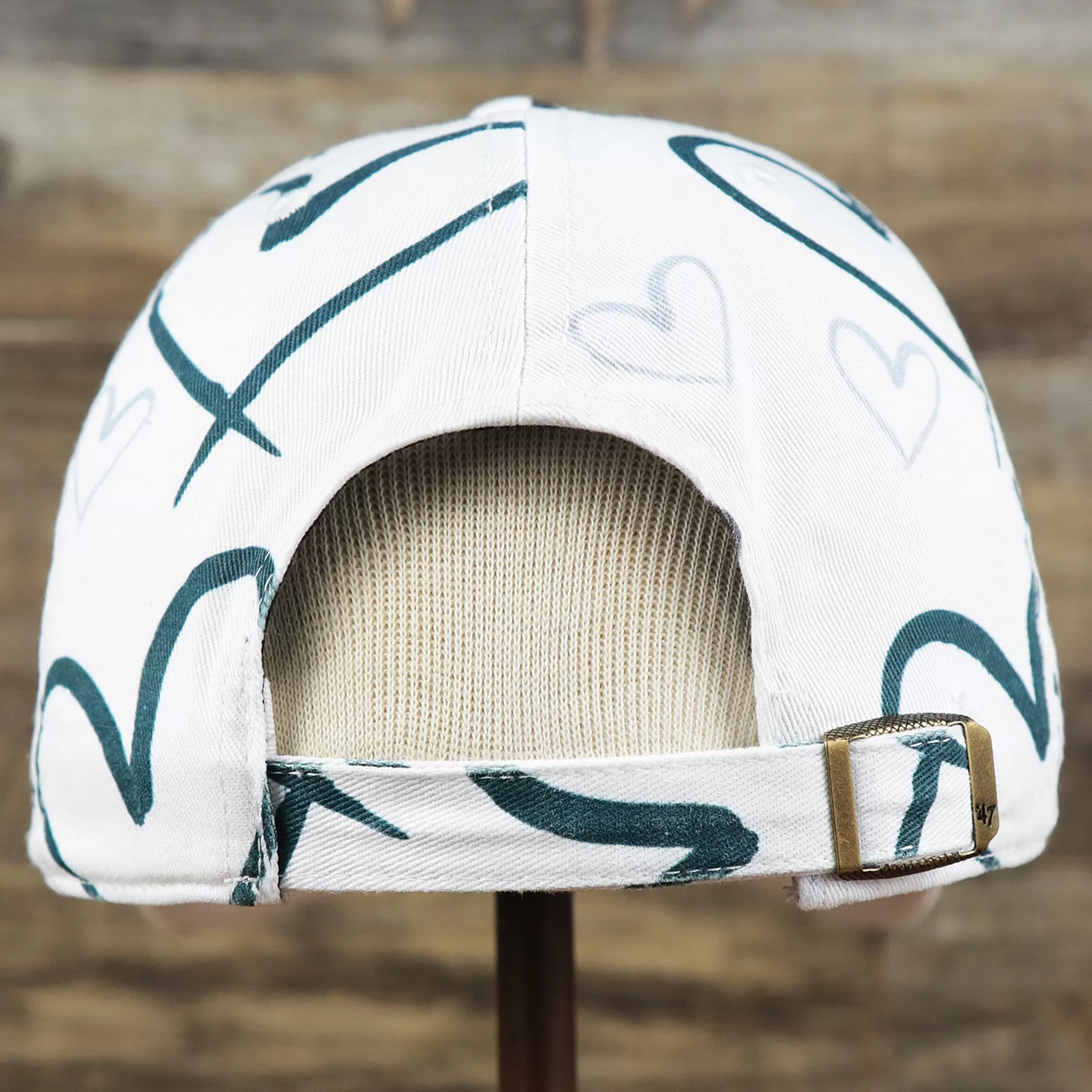 Kids Philadelphia Eagles Hearts All Over Print Dad Hat | White Kid’s Dad Hat