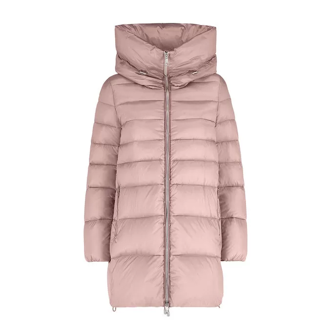 KNEE DOWN JACKET WITH HOOD Woman Bloom Rosa Cipria