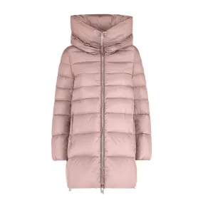 KNEE DOWN JACKET WITH HOOD Woman Bloom Rosa Cipria