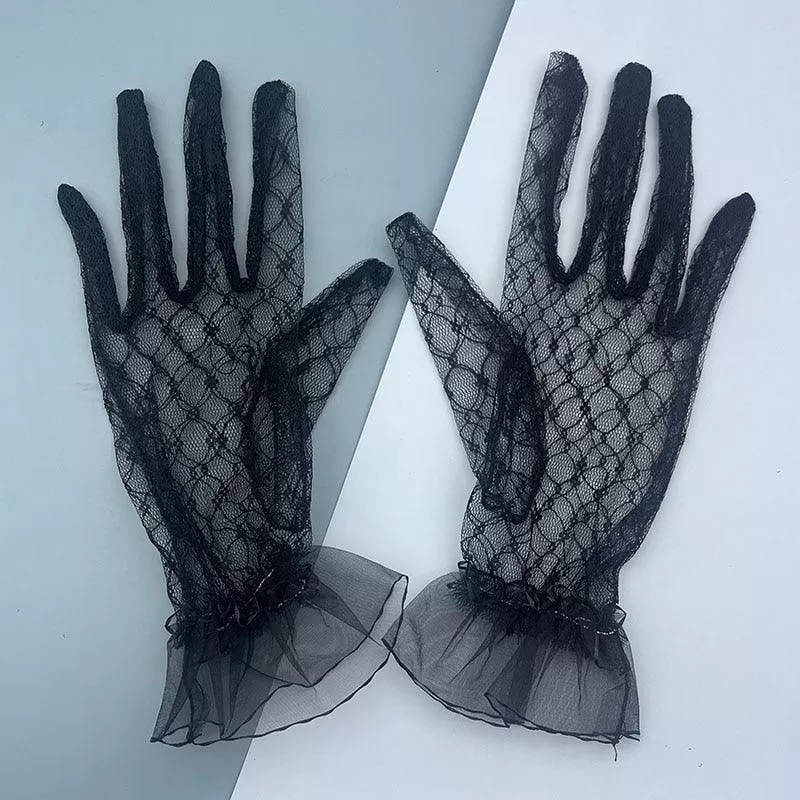 Lace Gloves Hollow Out Gothic Short Sexy Gloves