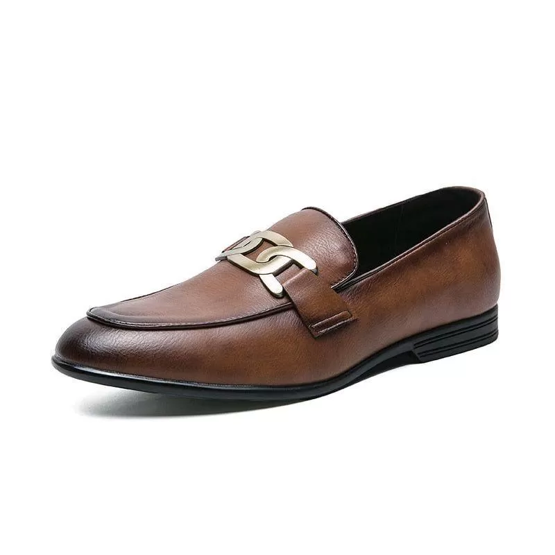 Leather Flat Formal Loafers - Men's Casual Shoes WC1233