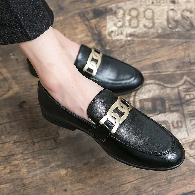 Leather Flat Formal Loafers - Men's Casual Shoes WC1233